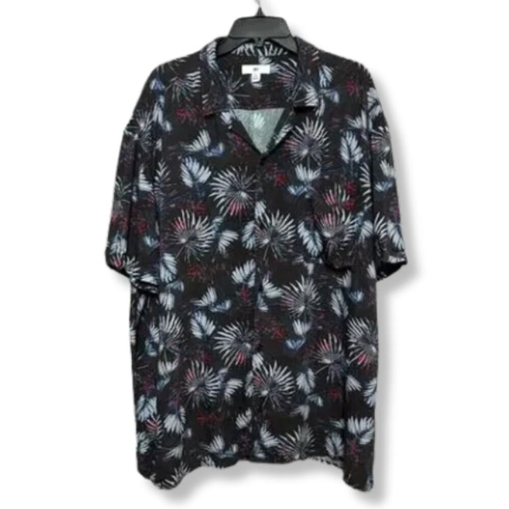 BP. Collared Shirt Button-Up Leaves Pattern Short Sleeve Multicolor M 2XL NWOT